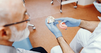 Grafton dentist explaining the cost of implant dentures in Grafton