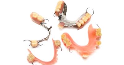 Partial dentures in Grafton on white background